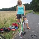 Bea und ihr Fahrrad nach dem Unfall